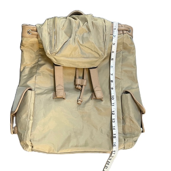 Duchamp London Tan Nylon Drawstring Computer Backpack - Picture 12 of 13